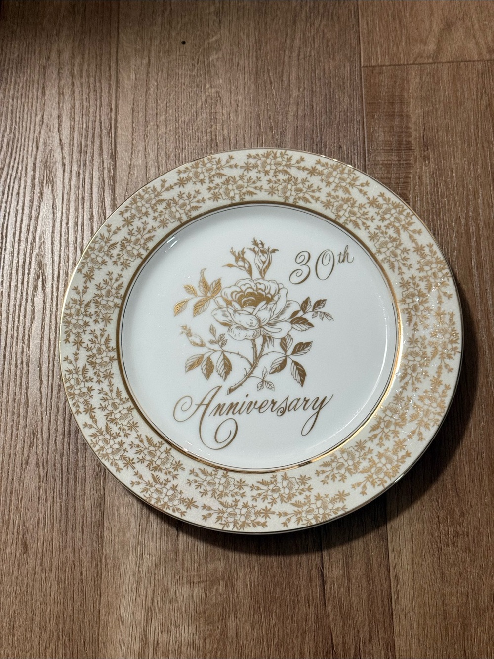 Vintage Norcrest 60th Anniversary Decorative Plate Gold Floral Chatillon Plate